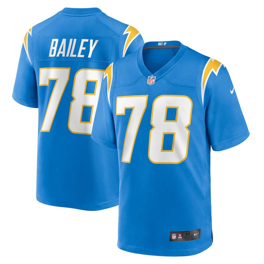 Men Los Angeles Chargers 78 Zack Bailey Nike Powder Blue Player Game NFL Jersey